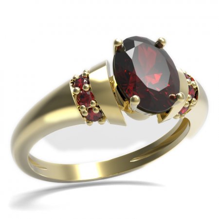 BG prsten oválný kámen 478-K - Kov: Stříbro 925 - rhodium, Kámen: Vltavín a granát