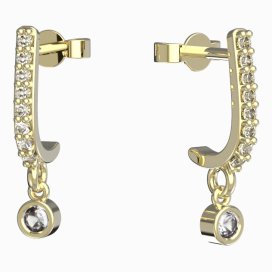 BeKid dětské náušnice 767 Žluté zlato - 585 Bílý kubický zirkon