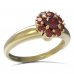 BG prsten s kulatým kamenem 497-I - Kov: Bílé zlato 585, Kámen: Vltavín a granát
