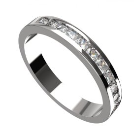 BG zlatý prstýnek 500 Bílé zlato - 585 Bílý kubický zirkon