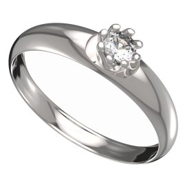 BG zlatý prstýnek 554 T Bílé zlato - 585 Diamant