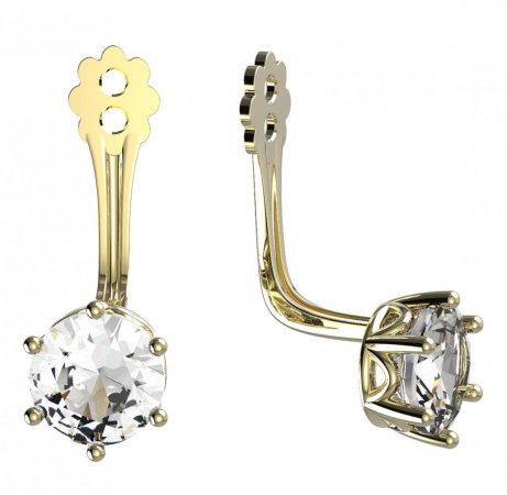 BeKid Gold earrings components 5 - Metal: Yellow gold 585, Stone: White cubic zircon