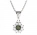 BG pendant circular 023-1 - Metal: Silver 925 - rhodium, Stone: Garnet