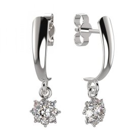 BG zlaté náušnice 886 Bílé zlato - 585 Diamant