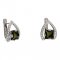 BG earring square stone496-90 - Metal: Silver 925 - rhodium, Stone: Garnet
