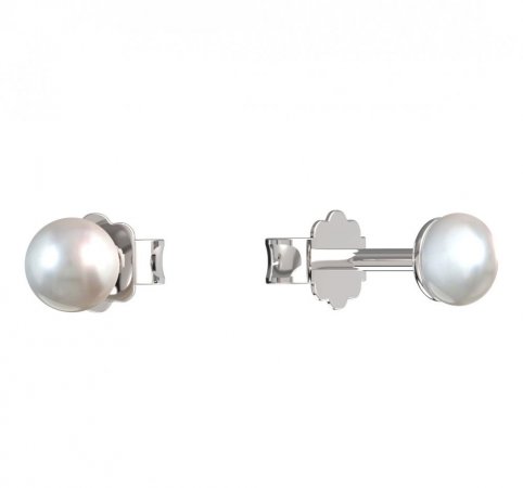 BeKid dětské náušnice 1290 s perlou - Zapínání: Puzeta závěs 61, Kov: Bílé zlato 585, Perla: Bílá