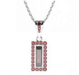 BG přívěs čtvercový 837-2 Stříbro 925 - rhodium Granát