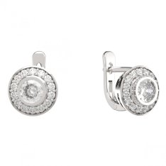 BG zlaté diamantové náušnice -  754 Bílé zlato - 585 Diamant lab-grown