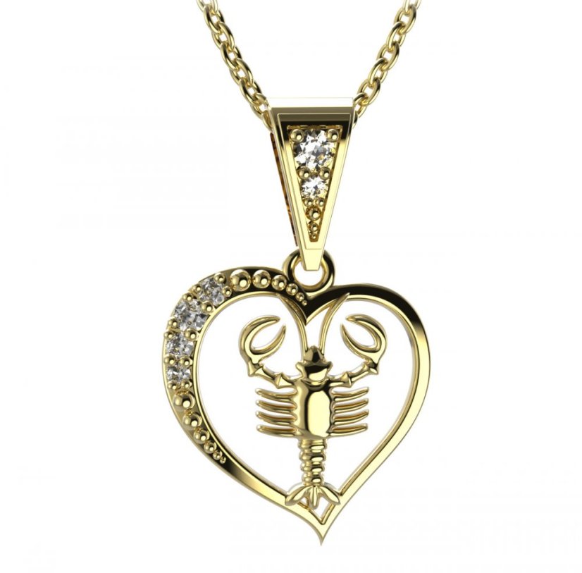 BG zlatý přívěšek Rak 042 Žluté zlato - 585 Diamant