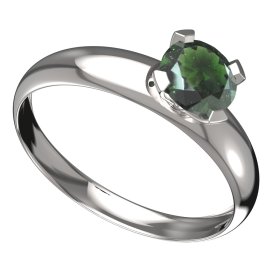 BG vltavínový prsten 558T Bílé zlato - 585 Vltavín