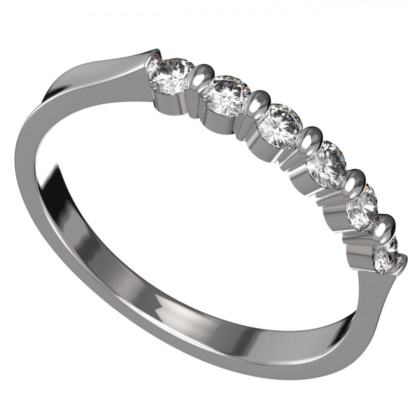 BG zlatý prstýnek 1489 /zásnubní-snubní/ Bílé zlato - 585 Diamant