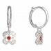 BeKid, Gold kids earrings -830 - Switching on: Circles 12 mm, Metal: White gold 585, Stone: Red cubic zircon