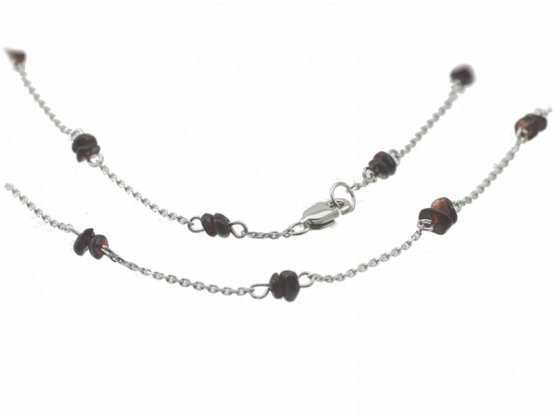 BG náhrdelník přírodní broušený granát   031