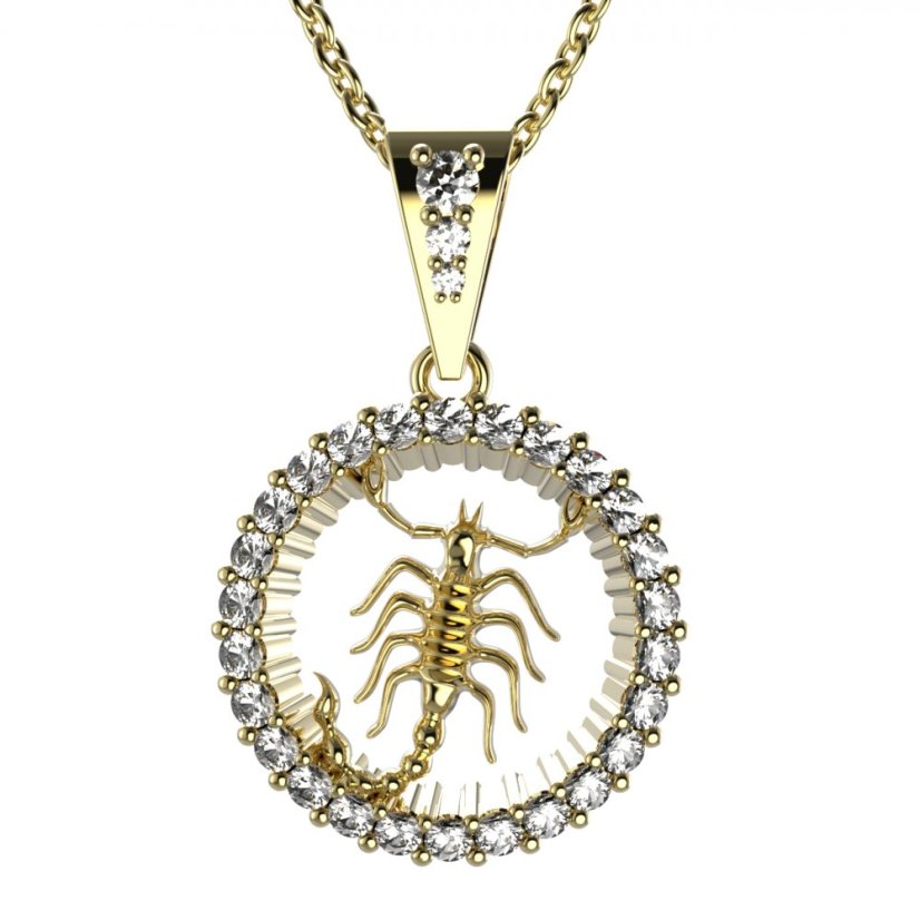 BG zlatý přívěšek Štír 045 Žluté zlato - 585 Diamant