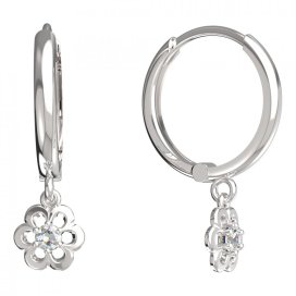 BeKid dětské náušnice šestilístek 842 Bílé zlato - 585 Diamant