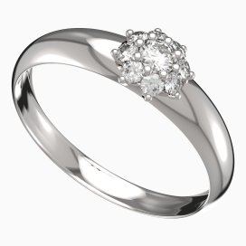 BG zlatý prstýnek 886 T Bílé zlato - 585 Diamant