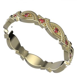 BG granátový prstýnek 1147 Stříbro 925 - pozlacené Granát