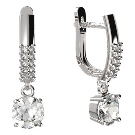 BG zlaté náušnice 727 Bílé zlato - 585 Diamant