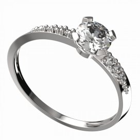 BG zlatý diamantový prstýnek 558 D Bílé zlato - 585 Diamant lab-grown