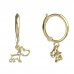 BeKid, Gold kids earrings -1159 - Switching on: Circles 12 mm, Metal: Yellow gold 585, Stone: Pink cubic zircon