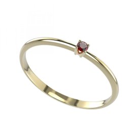 BG zlatý prstýnek s granátem 903 Žluté zlato - 585 Granát