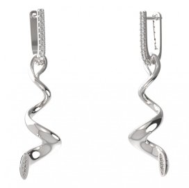 BG zlaté náušnice 642 Bílé zlato - 585 Diamant