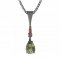 BG pendant drop stone  494-B - Metal: Silver 925 - rhodium, Stone: Garnet