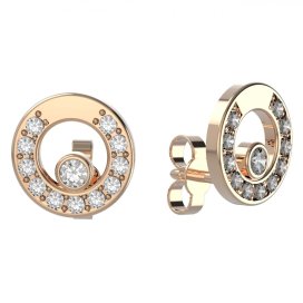 BG zlaté náušnice 1579 Růžové zlato 585 (30-90dní) Diamant