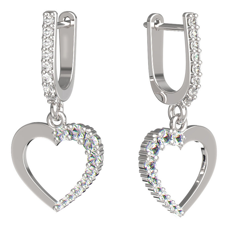 BeKid dívčí náušnice srdíčko 1251 Bílé zlato - 585 Diamant
