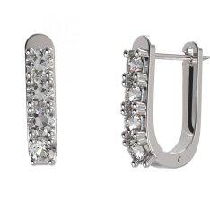 BG zlaté náušnice 96 Bílé zlato - 585 Diamant