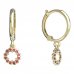 BeKid, Gold kids earrings -855 - Switching on: Circles 12 mm, Metal: Yellow gold 585, Stone: Red cubic zircon