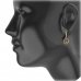 BG circular earring 011-96 - Metal: Silver - gold plated 925, Stone: Moldavite and cubic zirconium