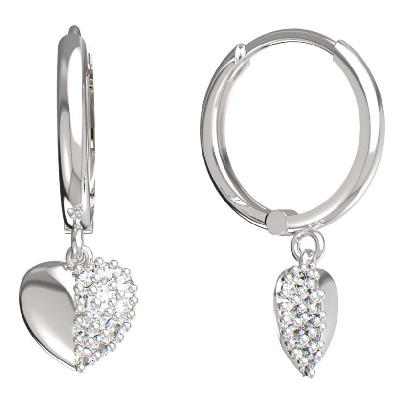 BeKid dětské náušnice srdíčko 865 Bílé zlato - 585 Diamant