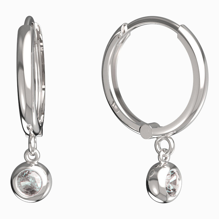 BeKid dětské náušnice 102 Bílé zlato - 585 Diamant