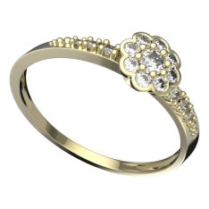 BG zlatý prstýnek 552 D Žluté zlato - 585 Diamant