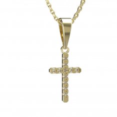 BG zlatý diamantový přívěšek křížek 1106
