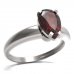 BG ring drop stone  494-I - Metal: Silver 925 - rhodium, Stone: Garnet