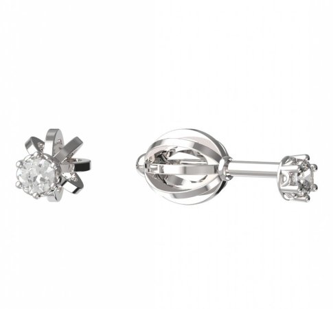BeKid dětské náušnice 1292 Bílé zlato - 585 Diamant