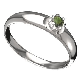 BG vltavínový prsten 553T Bílé zlato - 585 Vltavín