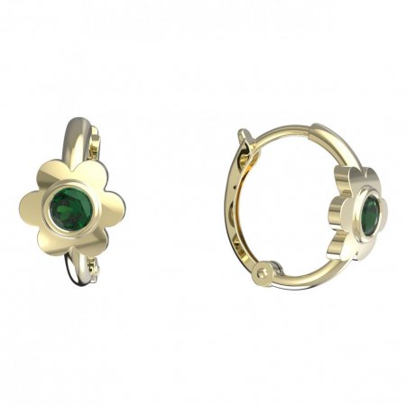 BeKid, Gold kids earrings -1342 - Metal: Yellow gold 585, Stone: White cubic zircon