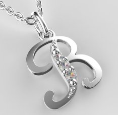 BeKid dětský zlatý přívěsek písmenko B - 1511 Bílé zlato - 585 Diamant