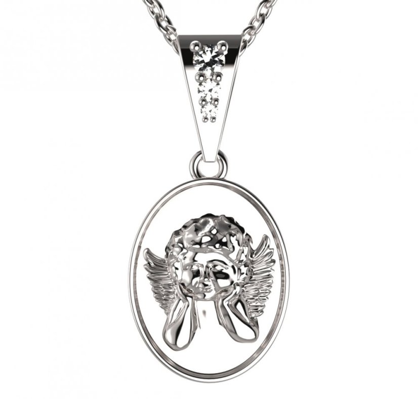 BG přívěšek anděl 1181 Bílé zlato - 585 Diamant