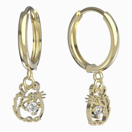 BeKid dětské náušnice činčila 1192 Žluté zlato - 585 Diamant