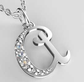 BeKid dětský zlatý přívěsek písmenko A - 1510 Bílé zlato - 585 Diamant