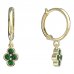 BeKid, Gold kids earrings -295 - Switching on: Circles 12 mm, Metal: Yellow gold 585, Stone: Green cubic zircon