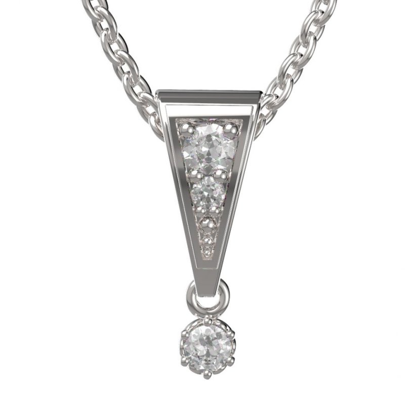 Zlatý přívěsek s diamantem, bílé zlato 585 – 1292 (ZD4412921)