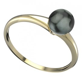 BG zlatý prstýnek s perlou 561 I Žluté zlato - 585 Tahiti perla