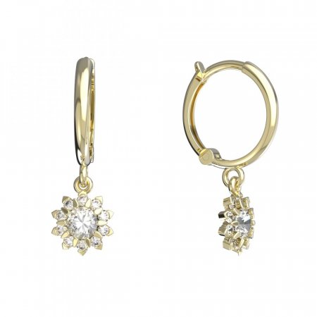 BeKid, Gold kids earrings -987 - Switching on: Brizura 0-3 roky, Metal: Yellow gold 585, Stone: White cubic zircon