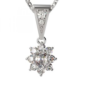 BG zlatý diamantový přívěšek  627 Bílé zlato - 585 Diamant lab-grown