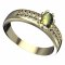BG vltavínový prsten 560F - Kov: Žluté zlato 585, Kámen: Vltavín a  kubický zirkon